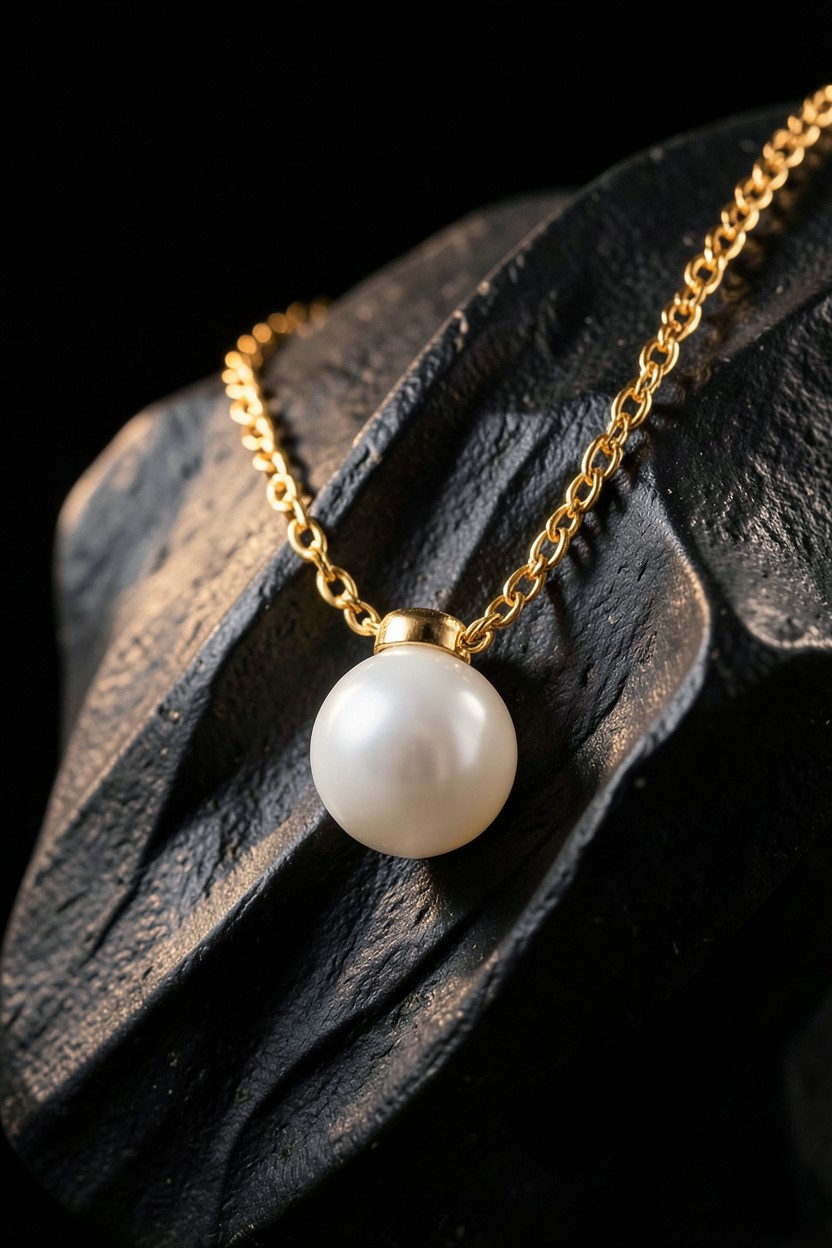 Detalle de collar con perla, colección lnjoye